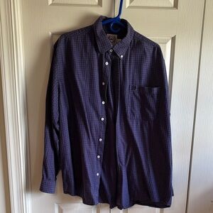 Cinch Men's Dark Blue Checkered Button Down Shirt